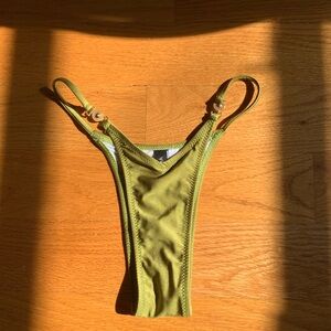 Green Swimsuit Bottom with Gold Detail